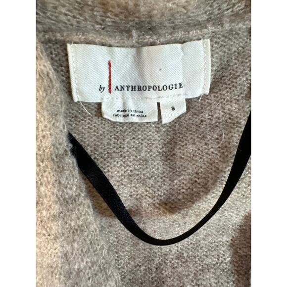 Anthropologie Dark Beige Open Duster Cardigan Sweater Size S Women's Fall Casual - Picture 6 of 7